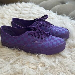 Vans Purple Iconic Checkered Shoes